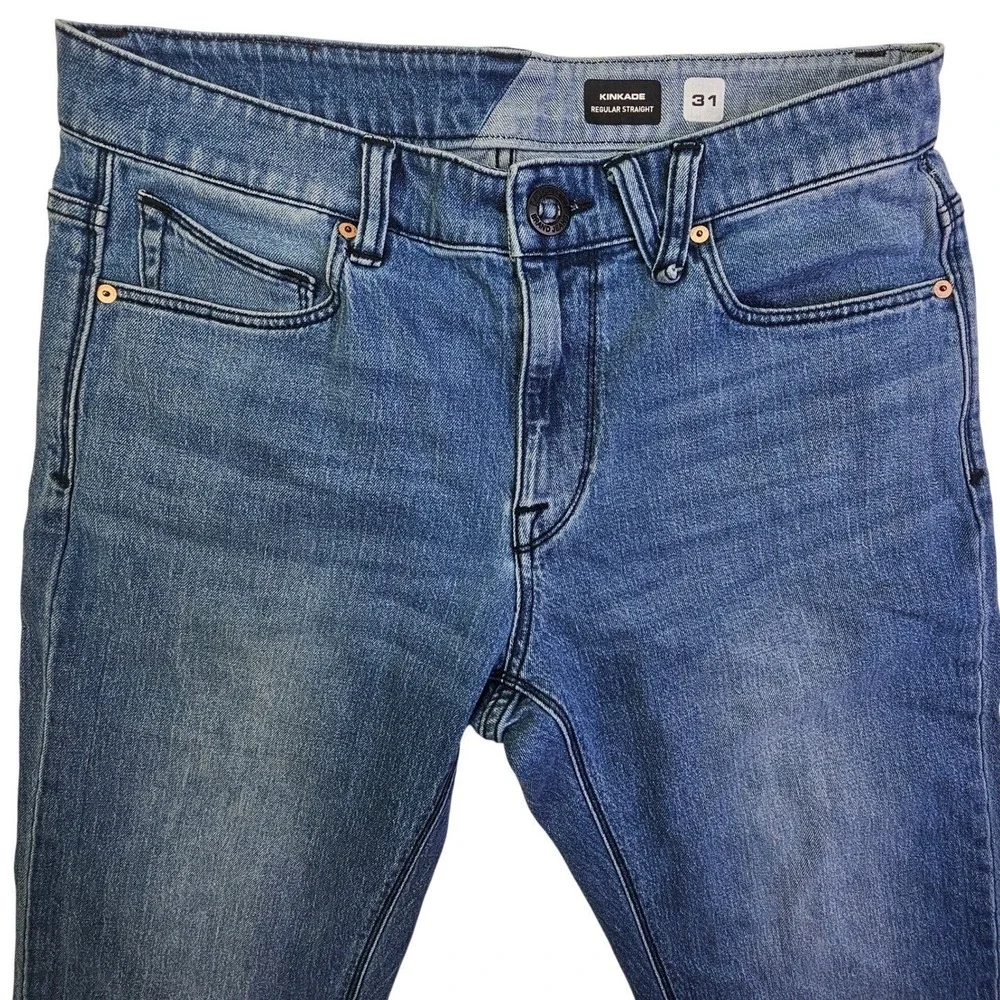 Volcom Kinkade Regular Straight Leg Mens Jeans Medium Wash Blue Size 31 - Picture 8 of 16